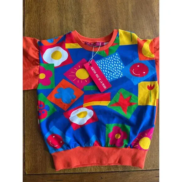 NWT Agatha Ruiz de la Prada Kids Icons Sweatshirt Size 6 Multicolor Graphic - Picture 5 of 8